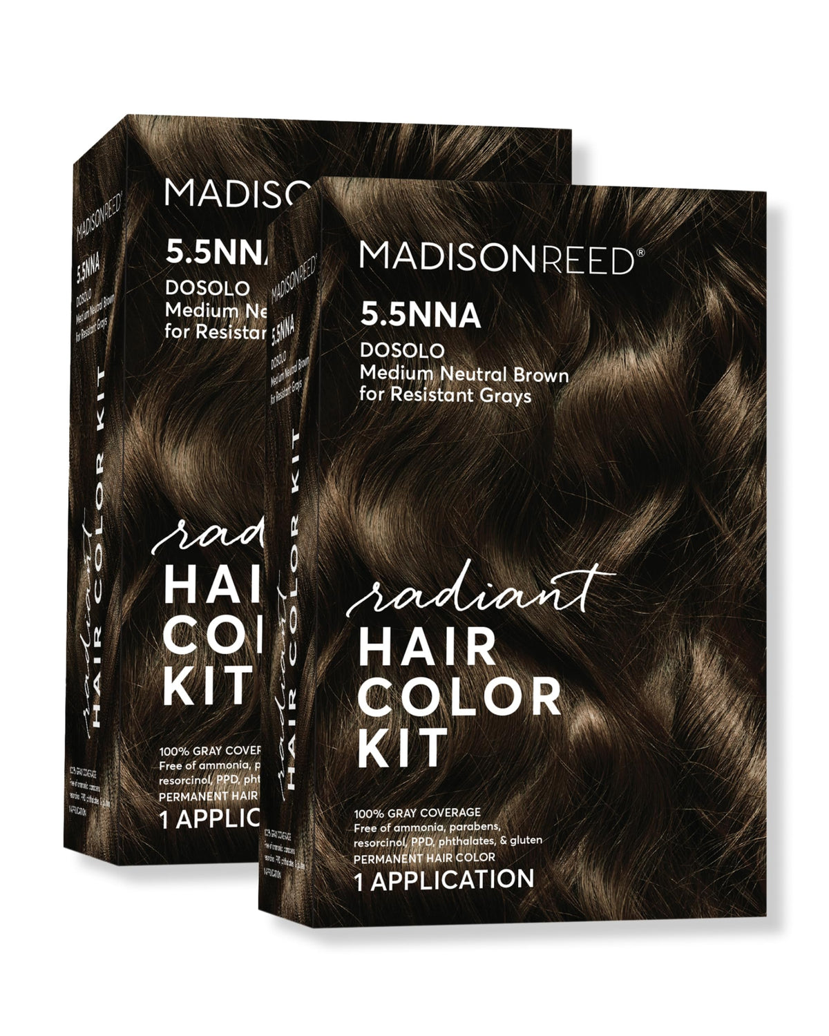 Madison Reed kit-coloration-radiant-5-5nna-dosolo offre une couverture gris durable à domicile.