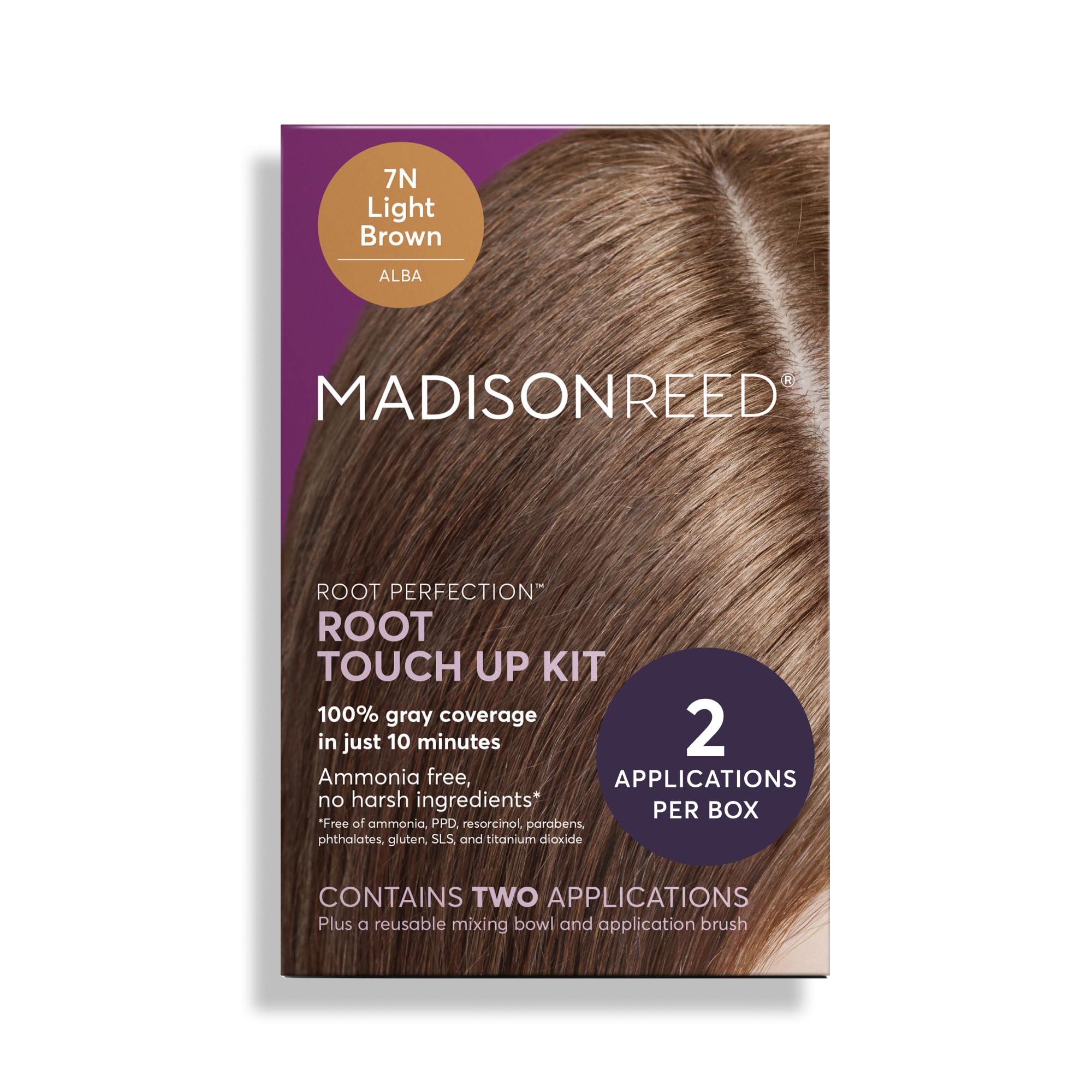 Madison Reed Root Perfection crème colorante 7N Alba couvre les racines gris en 10 minutes