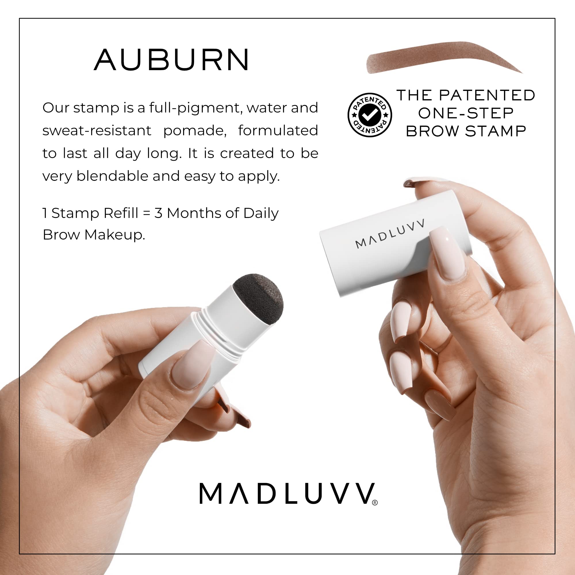 MADLUVV Tampon couleur cheveux racines auburn pour retouche discrète.