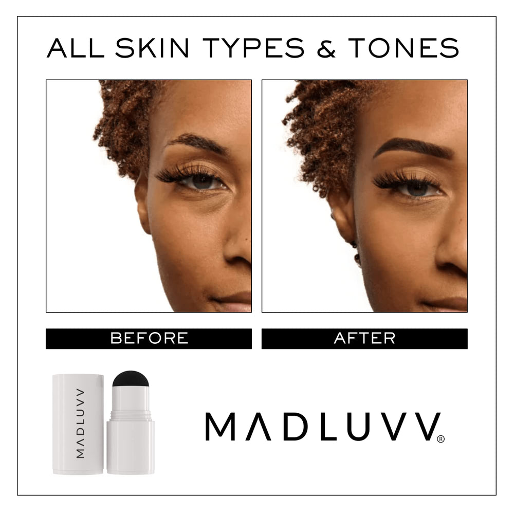 MADLUVV Brow Stamp: couverture des cheveux gris autour des tempes.