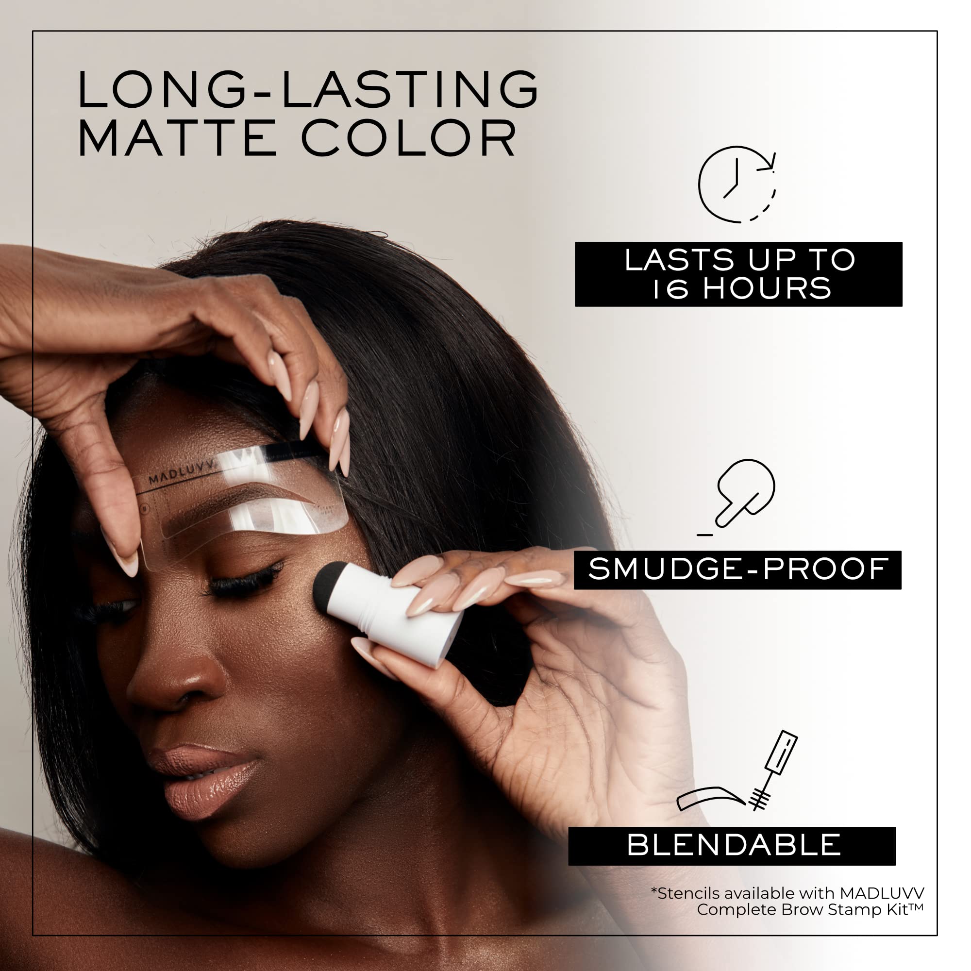 MADLUVV Brow Stamp: remplissage précis de la barbe pour un look homogène.
