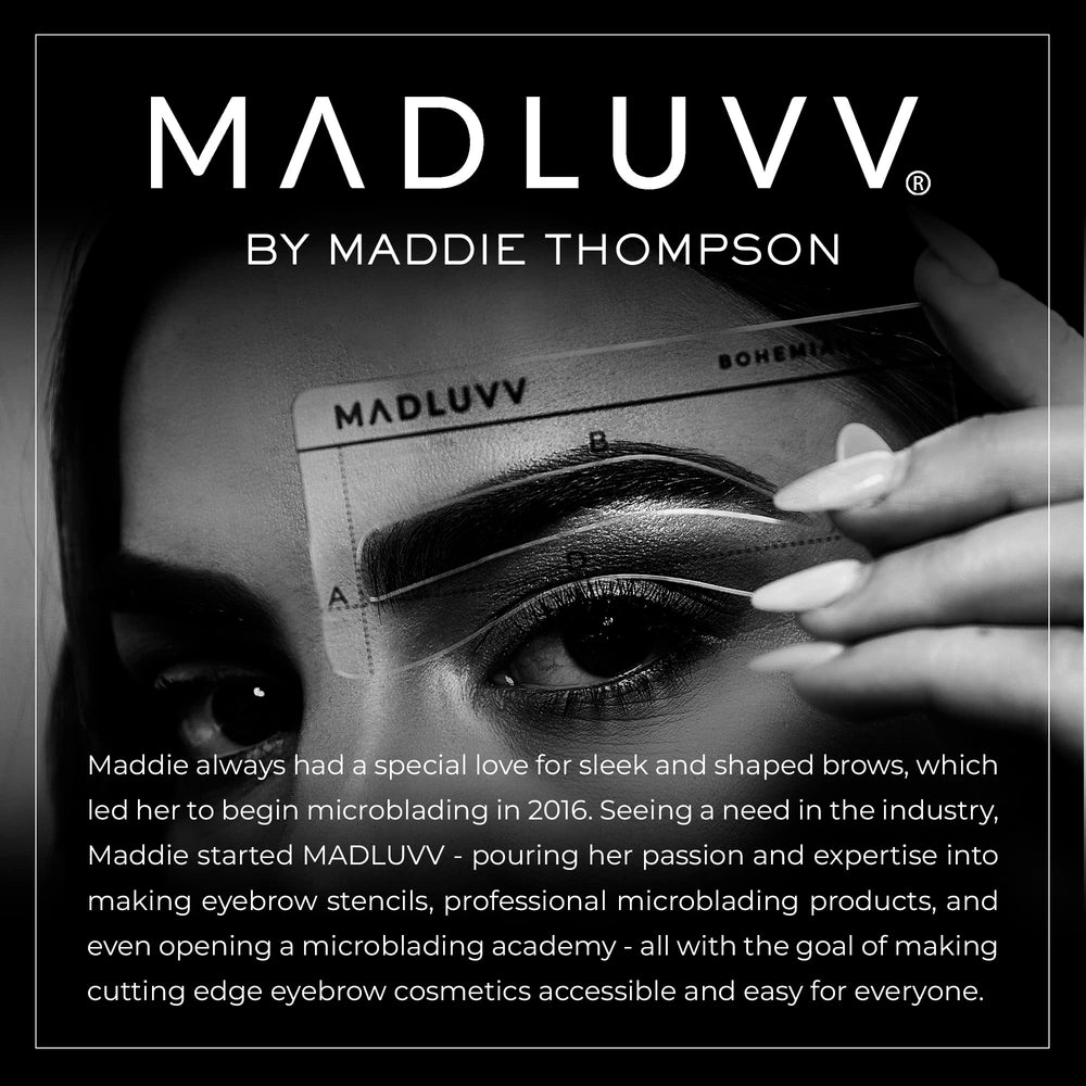 MADLUVV solution multiusage pour cheveux et sourcils, sans résidu gras.