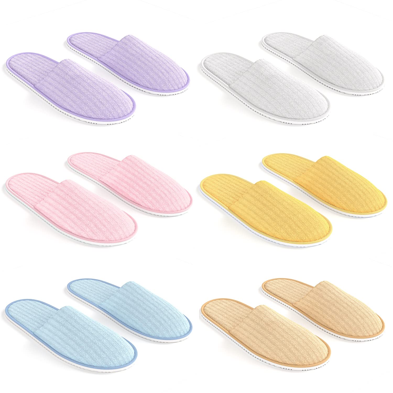 Chaussons jetables Maeline ensemble de six paires pour invités et clients.