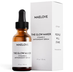 Sérum MAELOVE Glow Maker dans une bouteille à pompe prête à l'emploi.