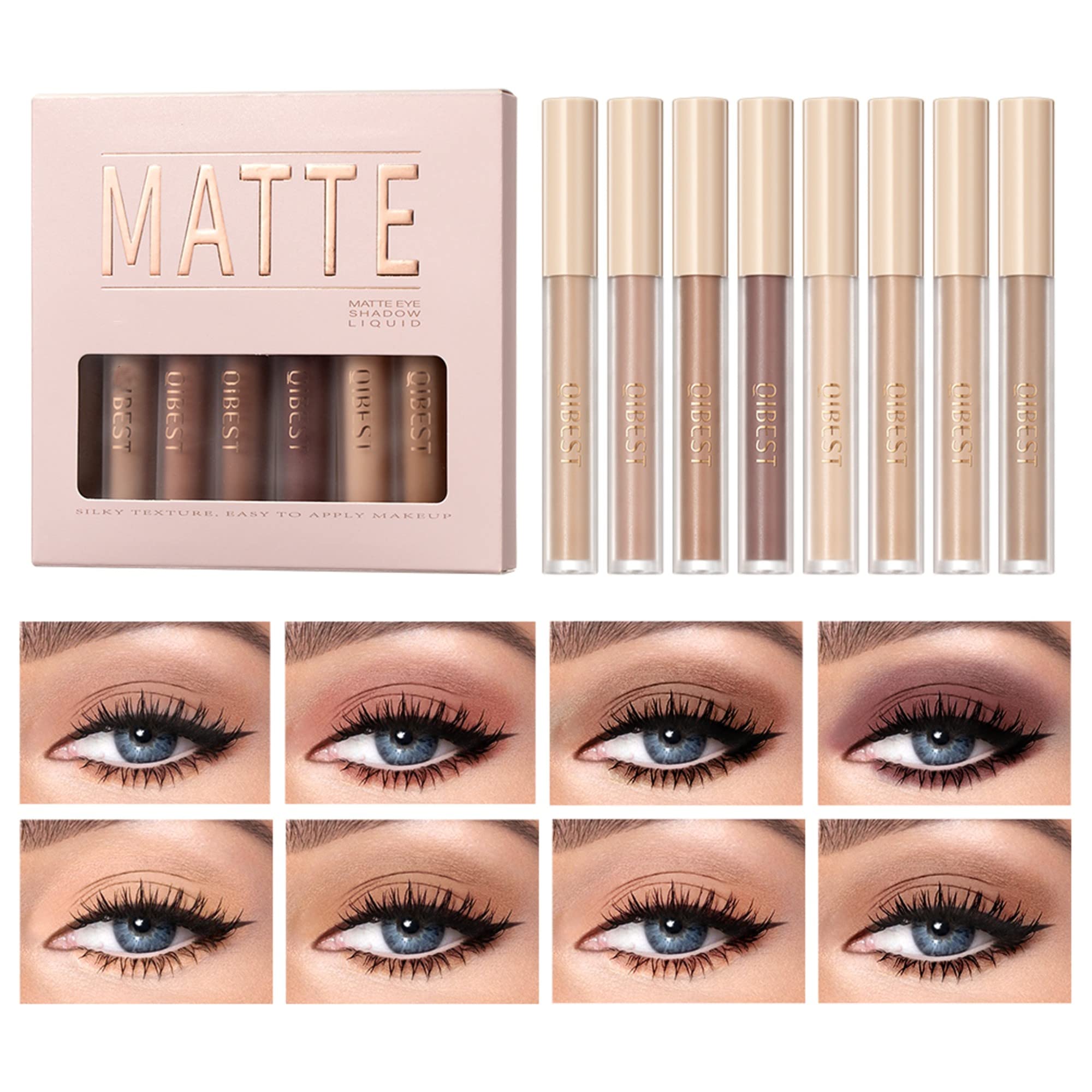 MAEPEOR ombre liquide matte ensemble 8 couleurs - palette polyvalente pour un look naturel