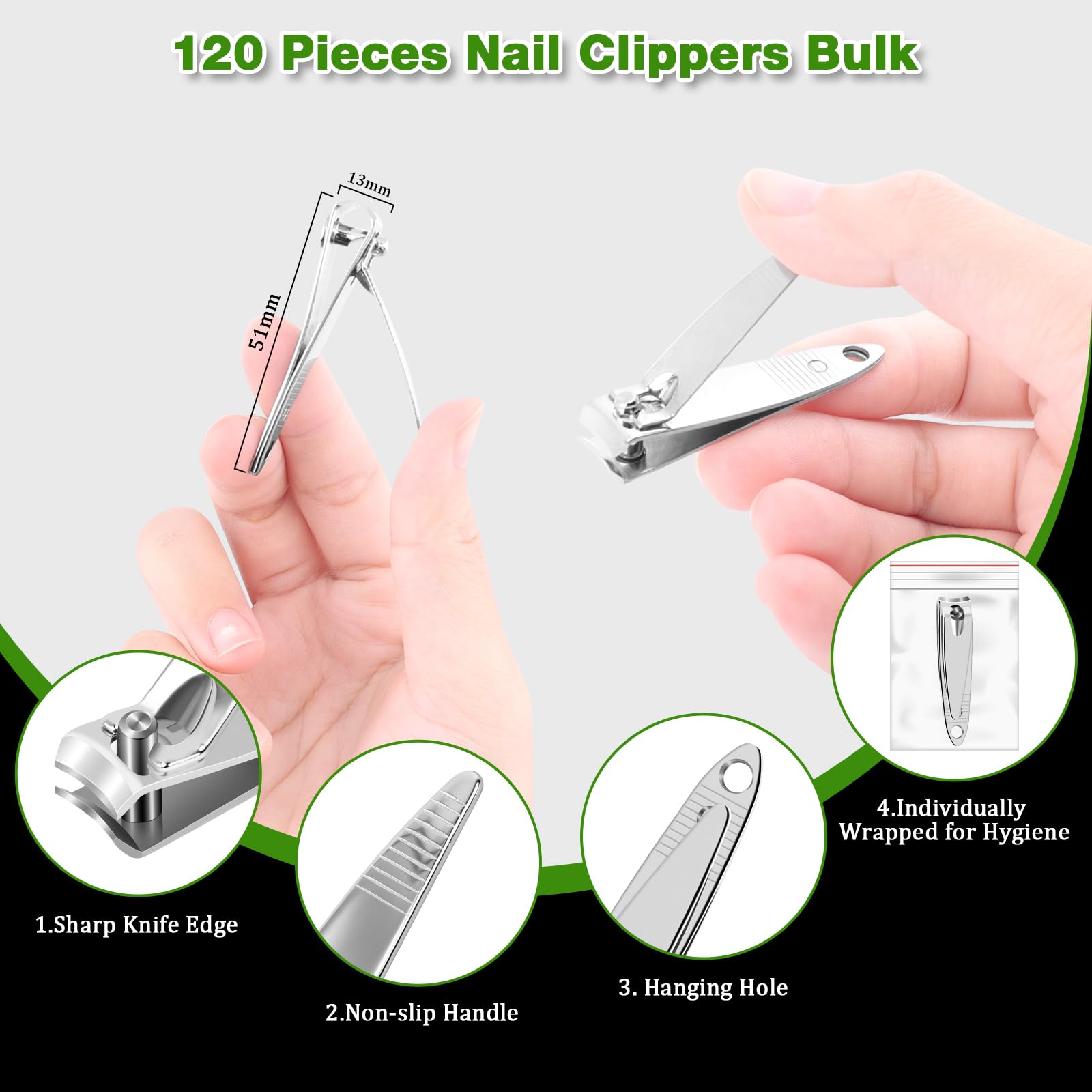 MAGDIY ciseaux à ongles en acier inoxydable, prise ergonomique et durable
