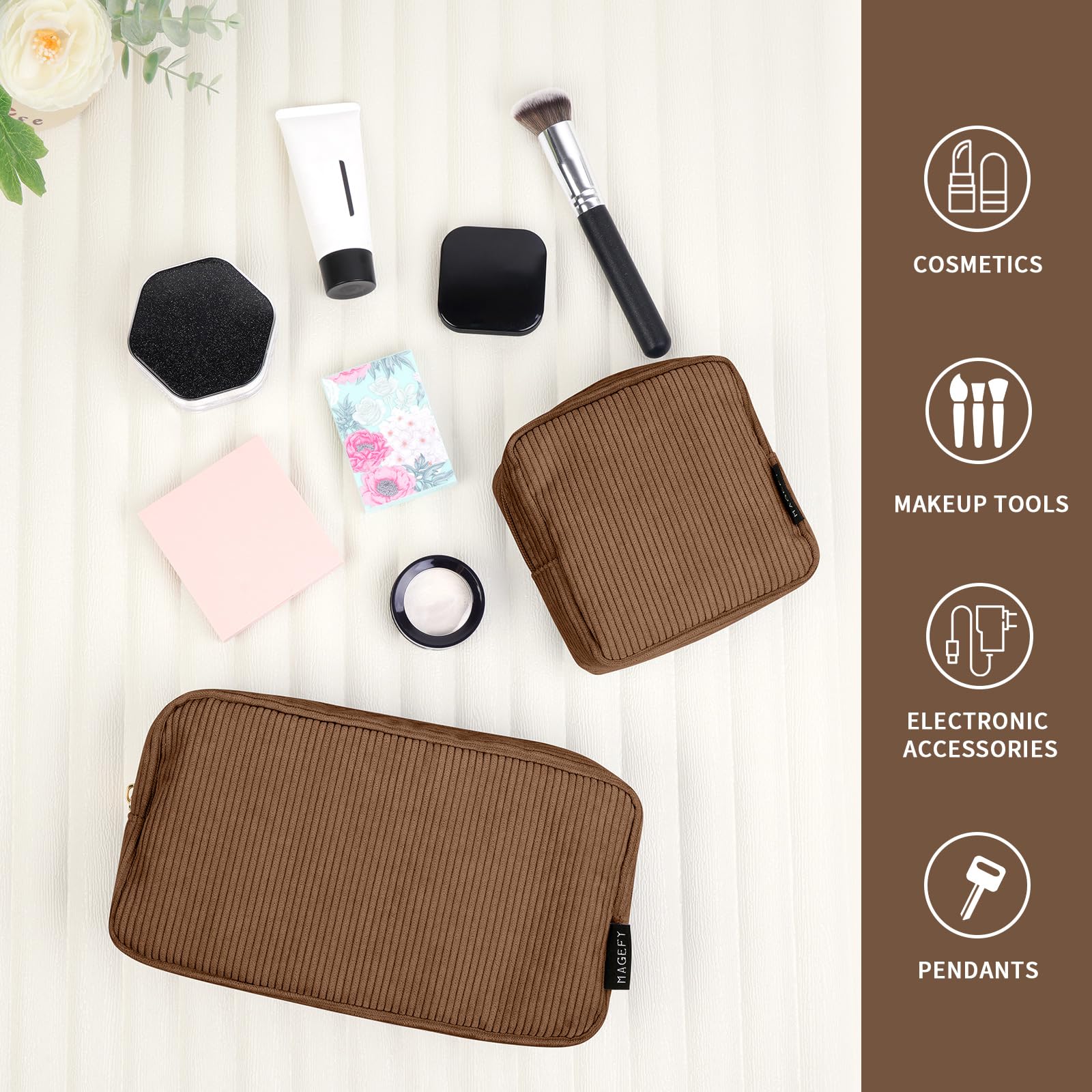 Qualité de couture et fermeture robustes sur la trousse Magefy