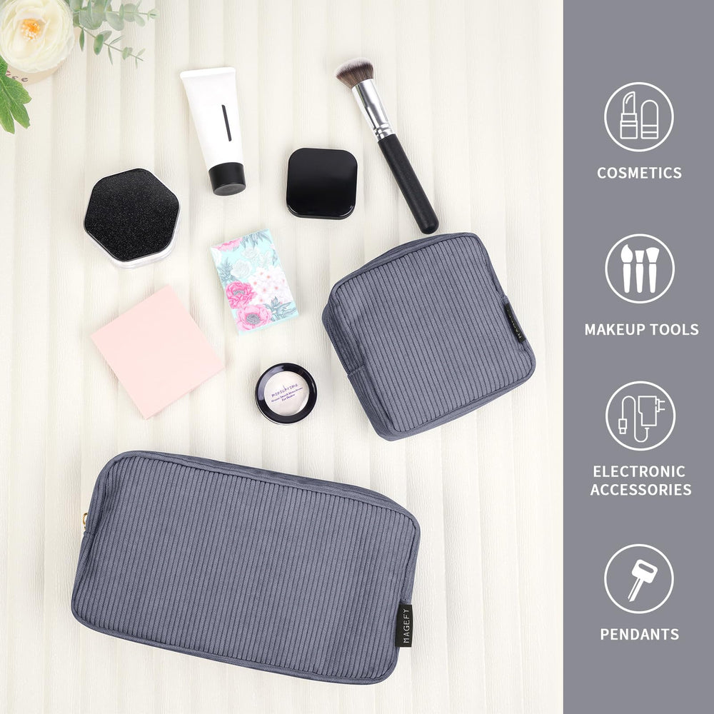 Pochette maquillage MAGEFY avec fermeture dorée et doublure douce.
