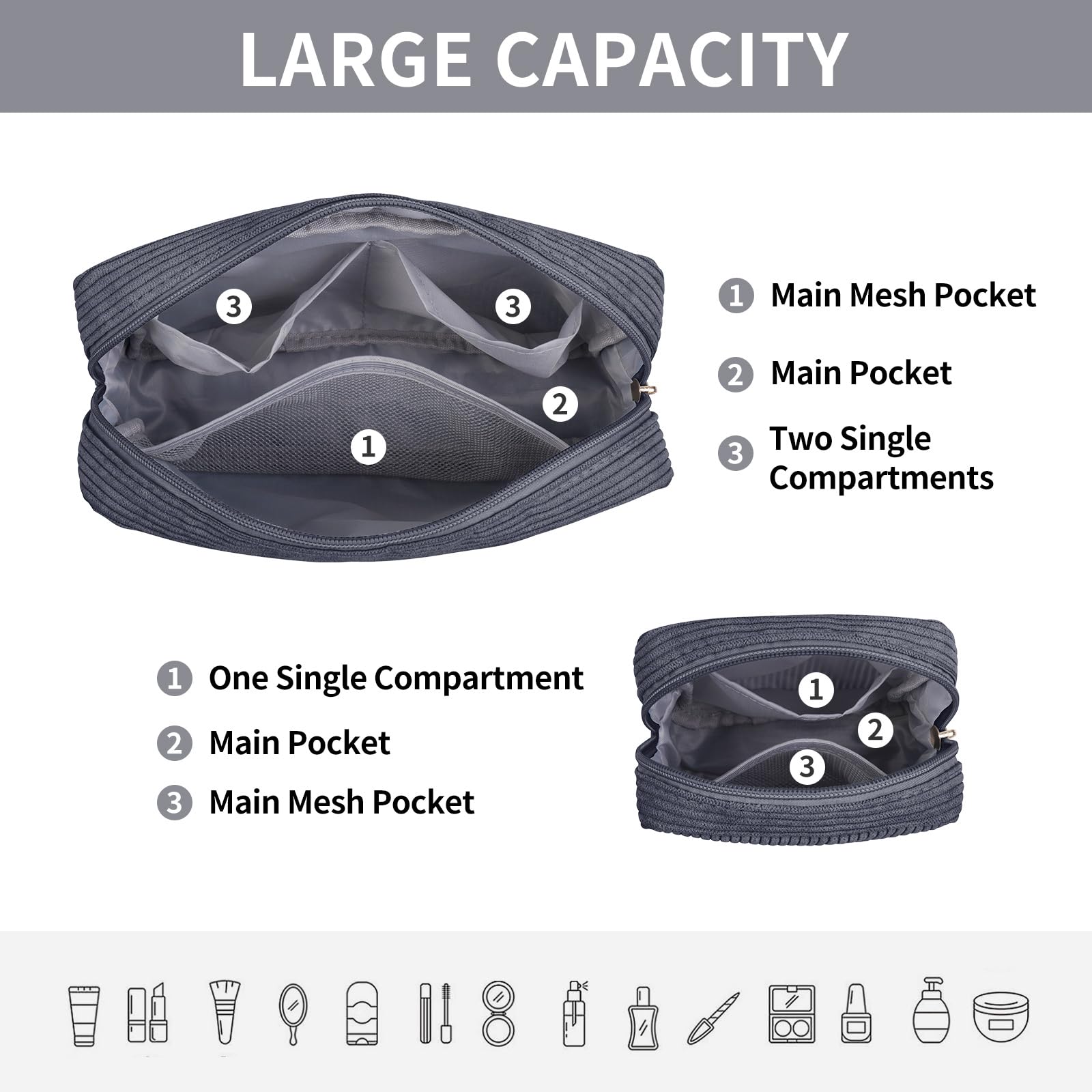Mini sac maquillage MAGEFY léger et compact idéal pour voyager.