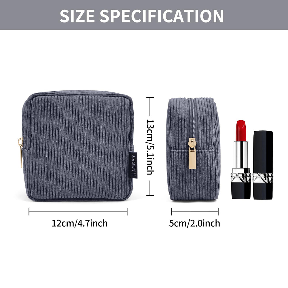 Pochette MAGEFY avec poches intérieures doubles pour organiser pinceaux et rouges à lèvres.