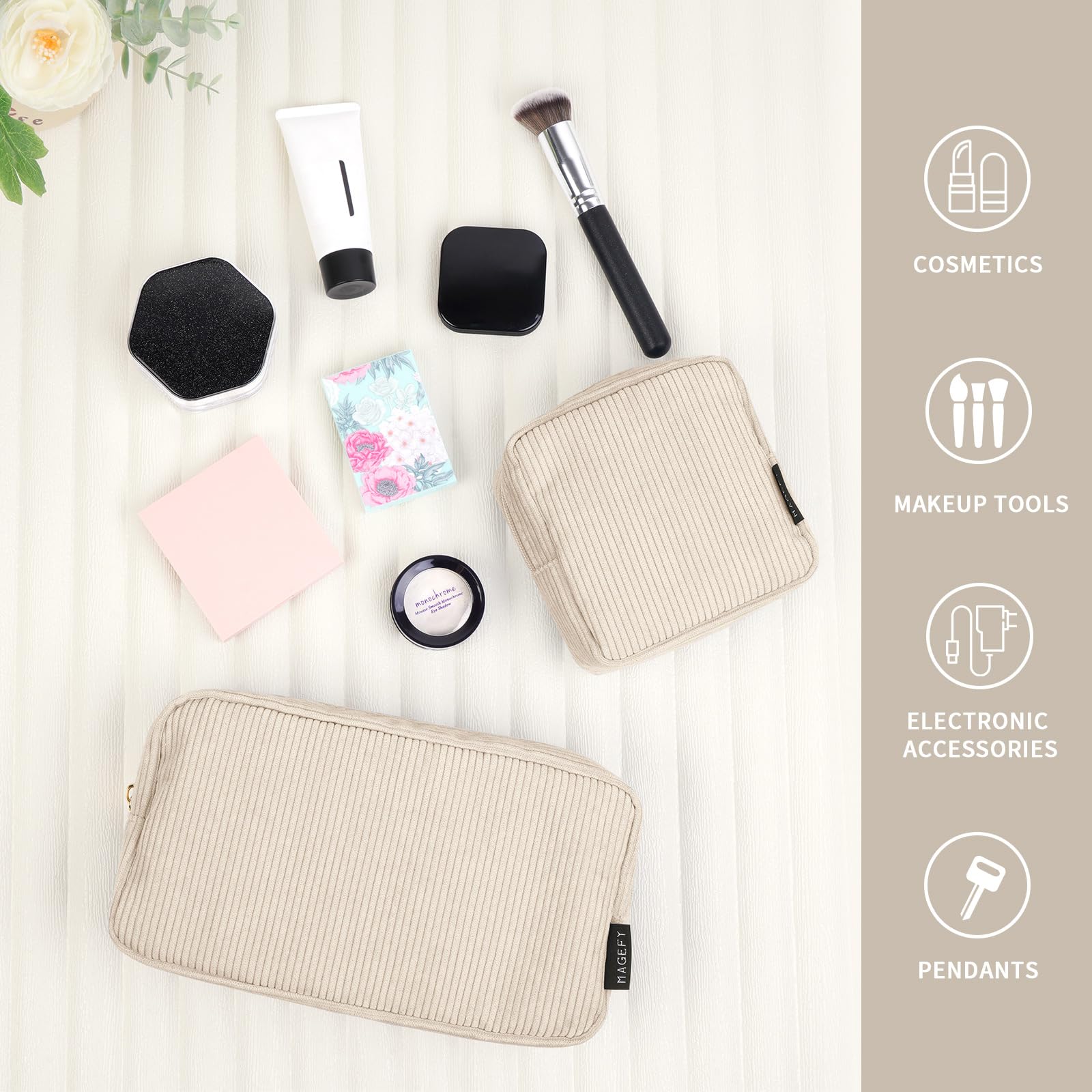 Trousse Magefy compacte pour sac à main, pratique et légère.
