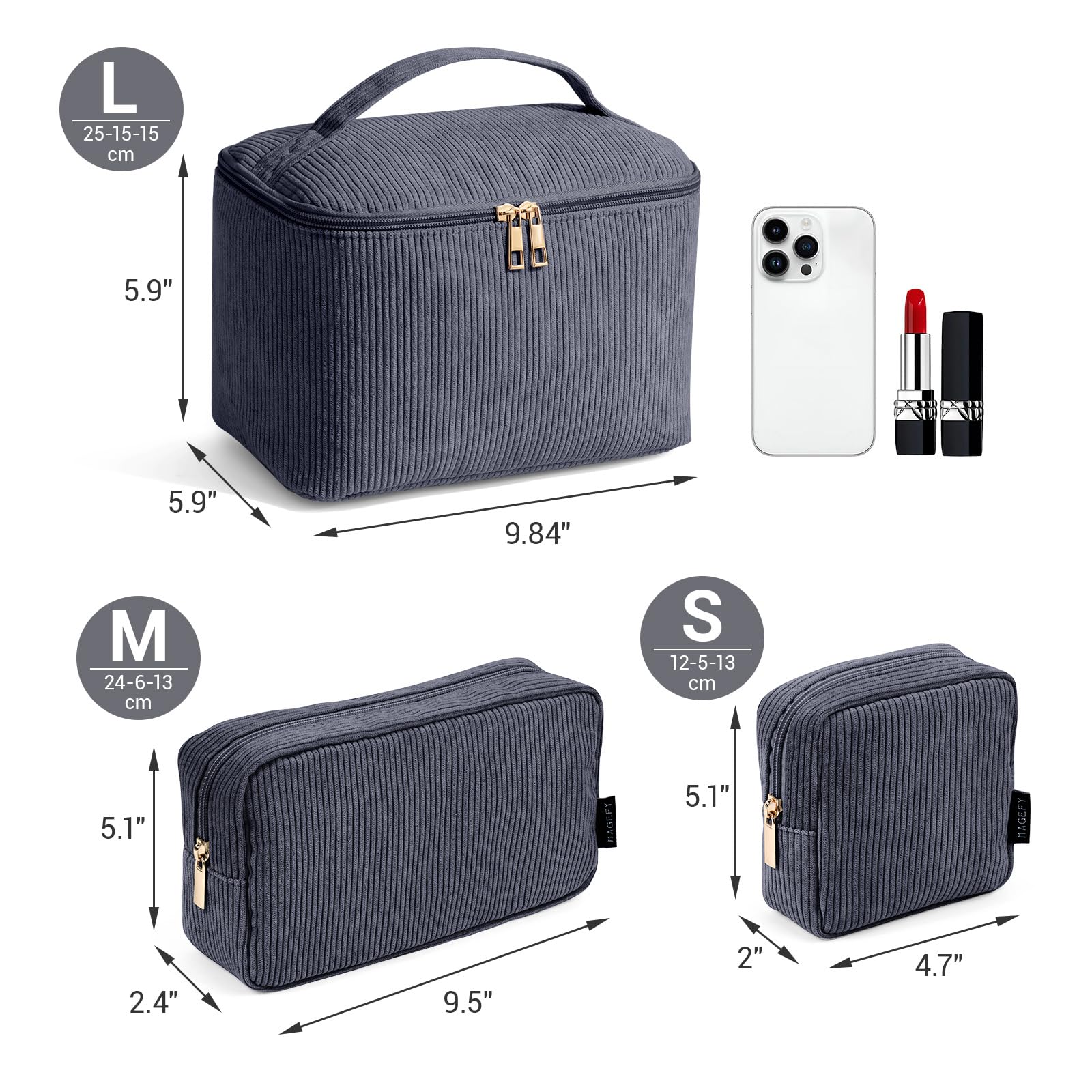 Magefy grande trousse maquillage offre une grande capacité.