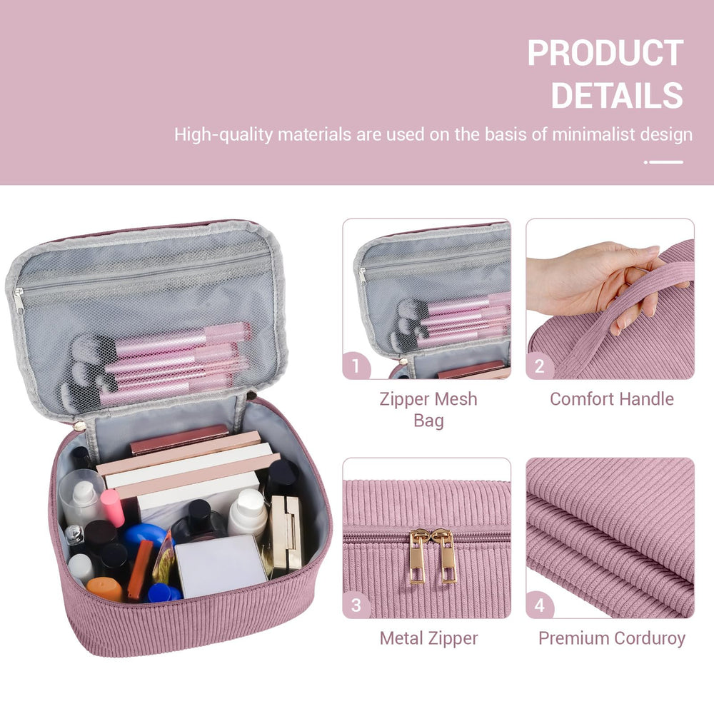 Trousse maquillage MAGEFY avec poches intérieures, accessibilité rapide et séparation des essentiels.