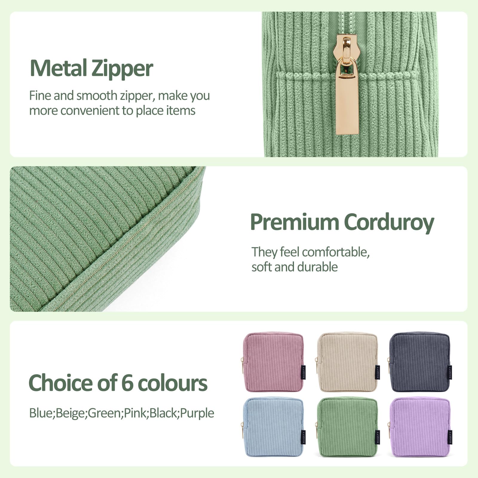 Trousse MAGEFY aux poches internes doubles, séparant produits et outils.