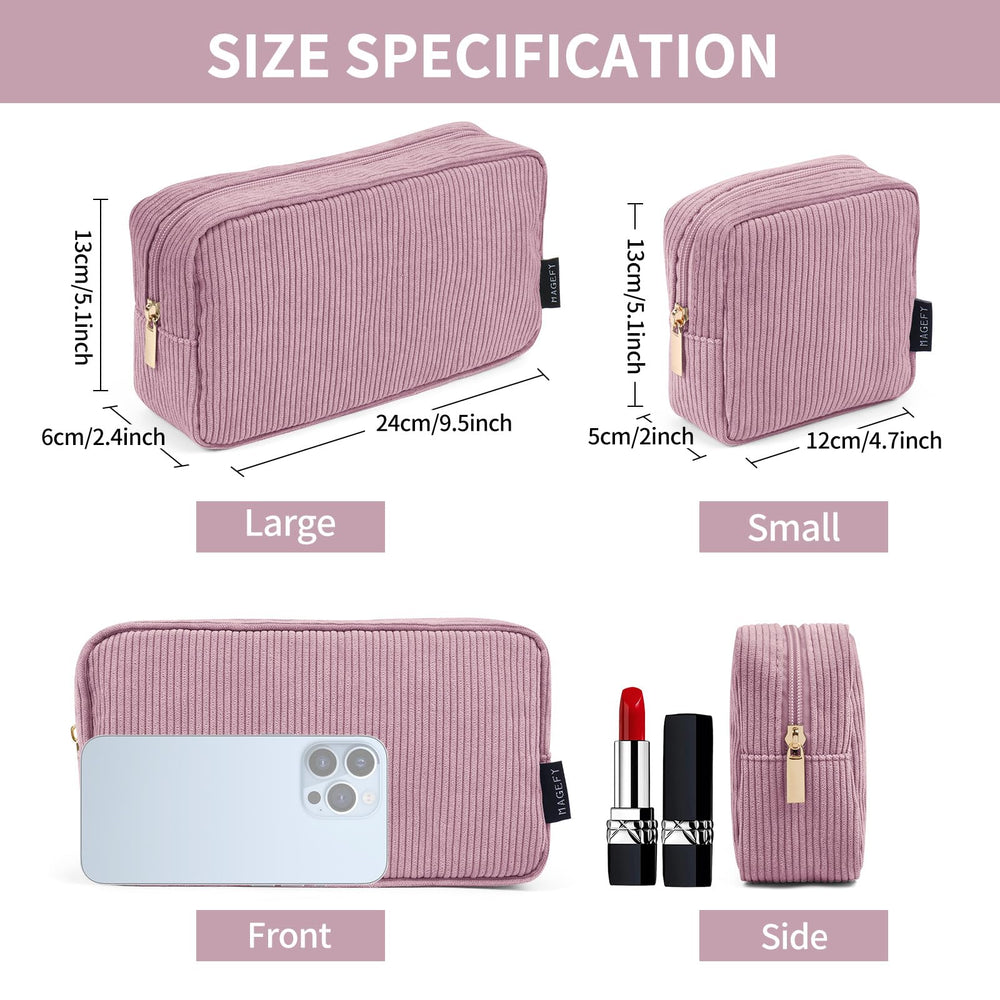 Idée cadeau Trousse MAGEFY velours côtelé rose fabriquée avec soin