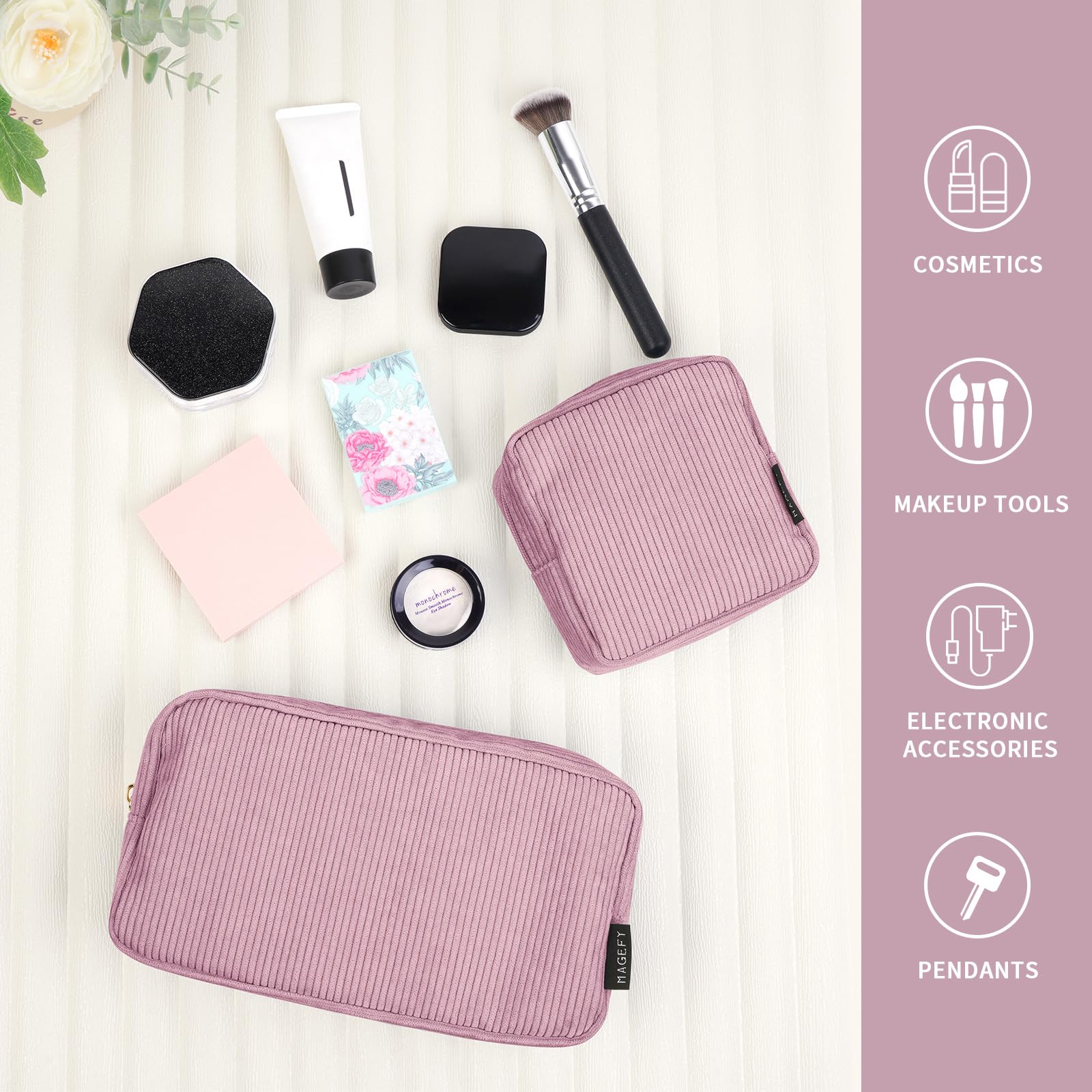 Plusieurs couleurs Trousse MAGEFY velours côtelé rose et autres coloris