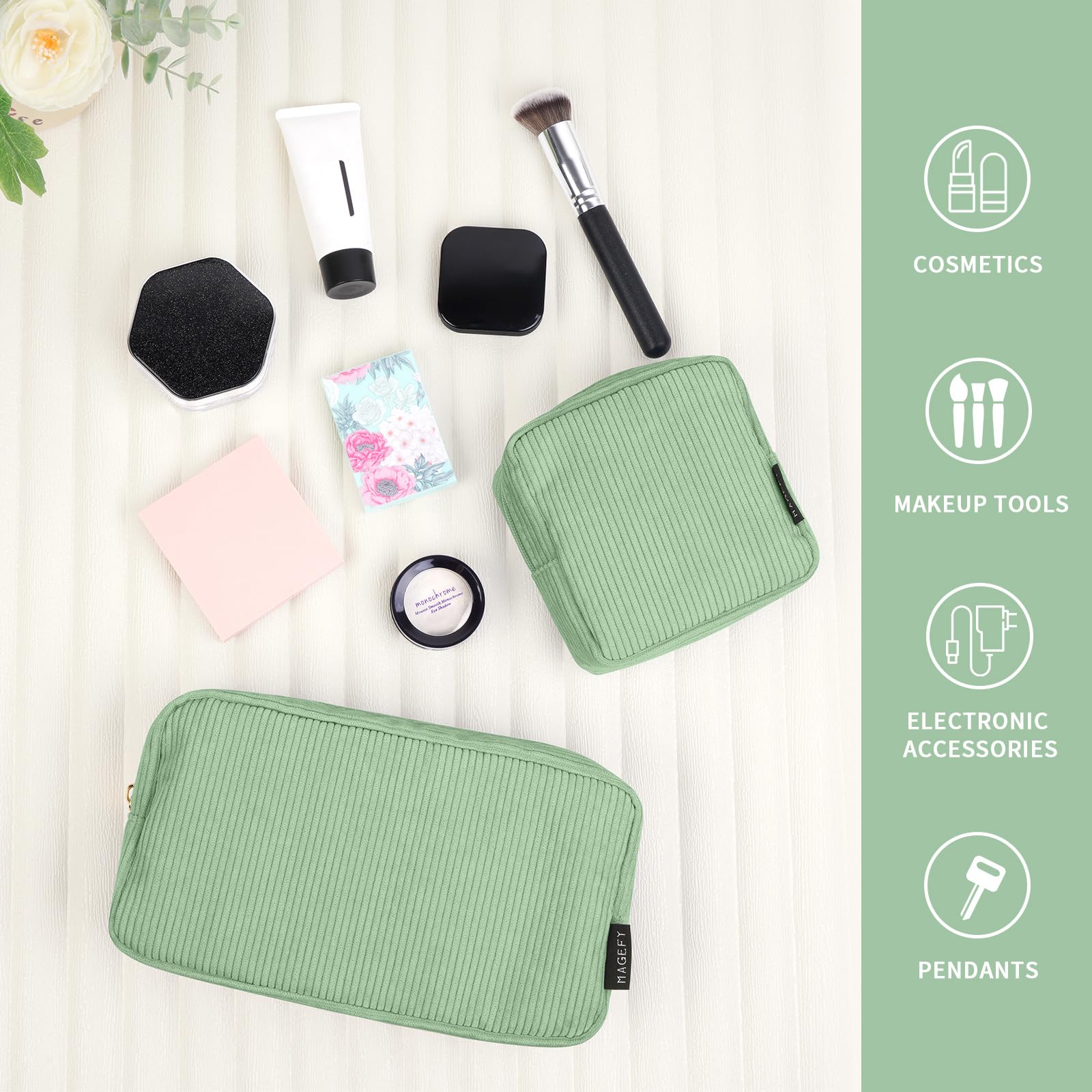 Idée cadeau MAGEFY vert, trousse pratique pour anniversaires et fêtes.