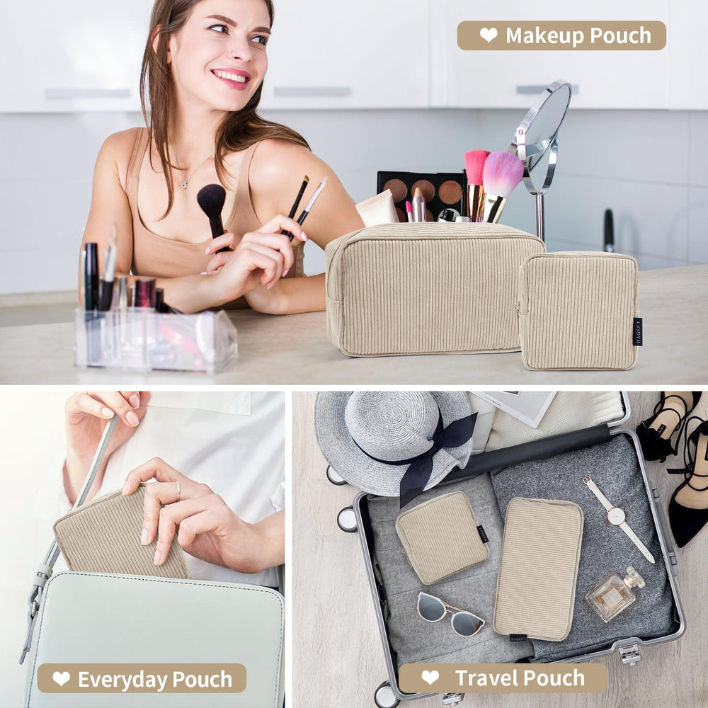 Trousse Magefy en velours côtelé, transport facile au quotidien.