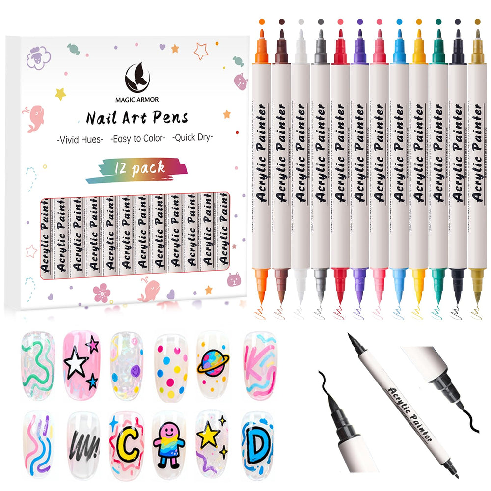 Magic Armor ensemble 12 couleurs pour dessins precis sur ongles