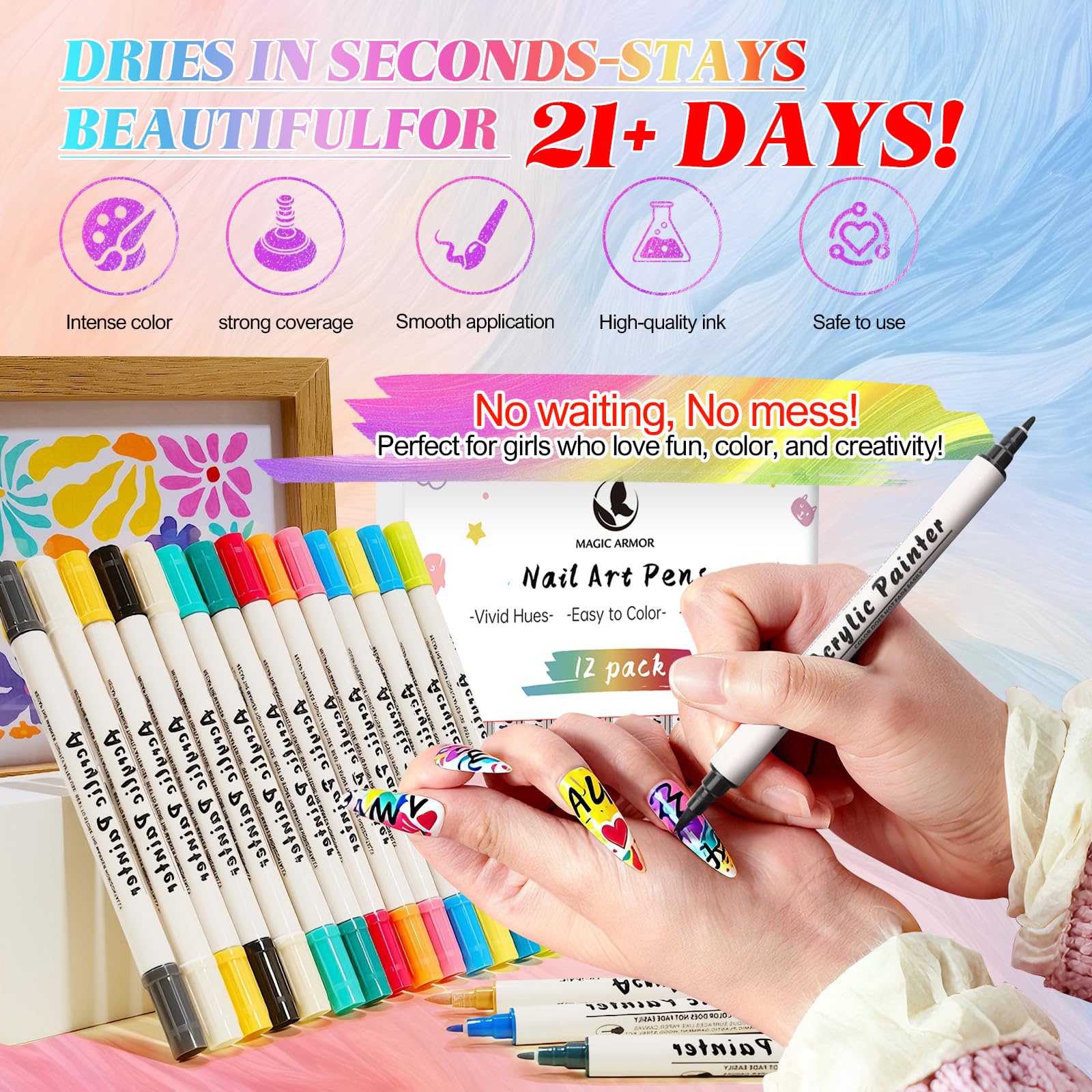 Magic Armor stylo art ongles sans composants toxiques pour creations securises