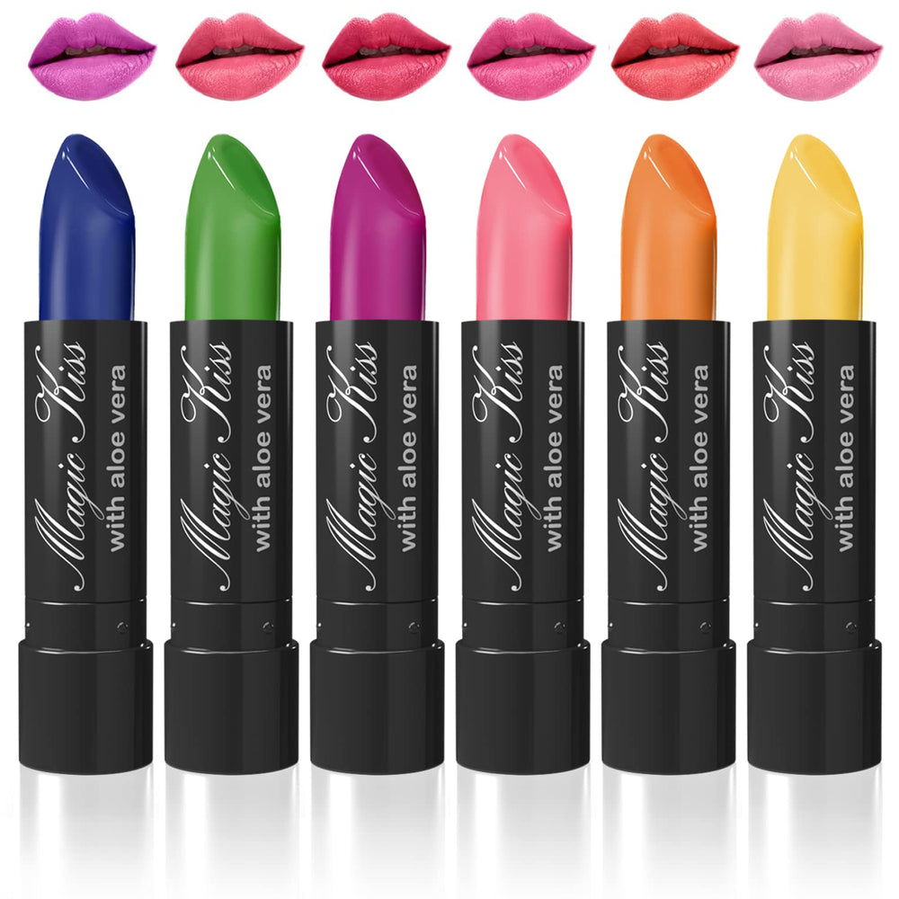 Magic Kiss ensemble 6 rouges: couleur qui change selon la chaleur des lèvres.