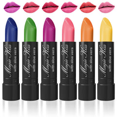 Magic Kiss ensemble 6 rouges: couleur qui change selon la chaleur des lèvres.