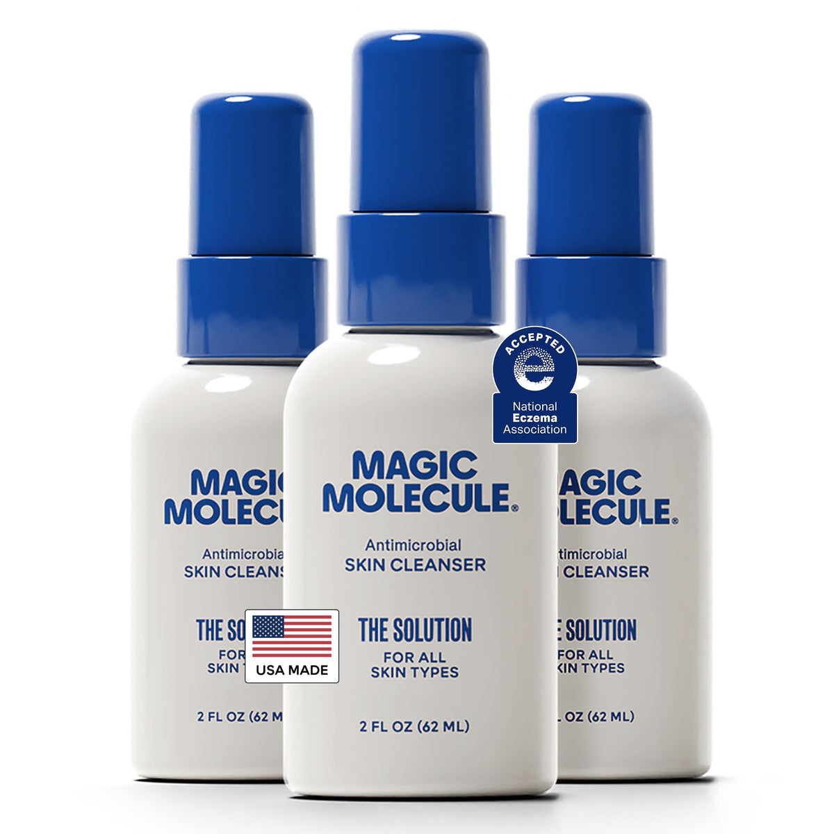 Magic Molecule nettoyant-visage-pulverisateur, douceur pour peau sensible et pores propres.