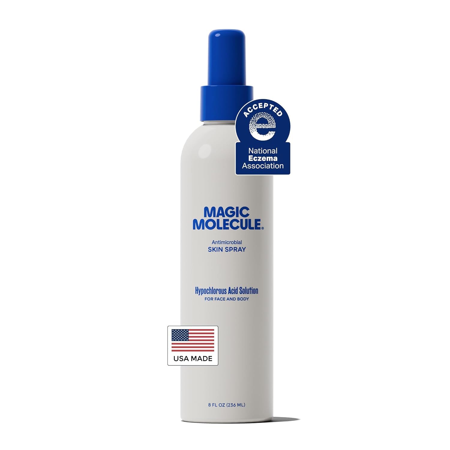 Magic Molecule Hypochloreux — bouteille spray prête pour une application quotidienne sur peau sensible.