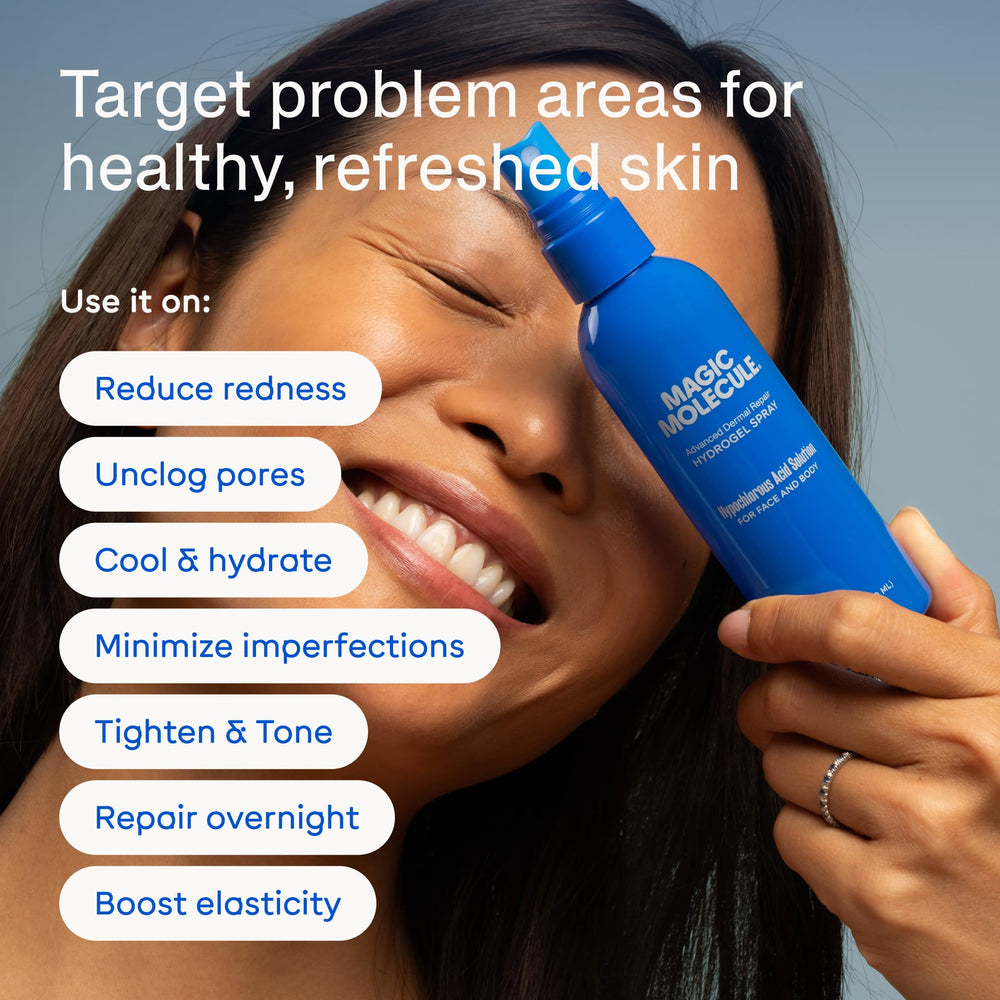 Magic Molecule texture veloutée gel spray sur peau