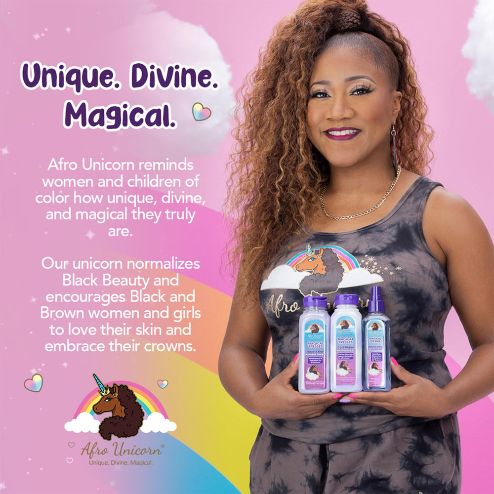 MAGICAL TRESSES Afro Unicorn - histoire de marque et inclusion capillaire.