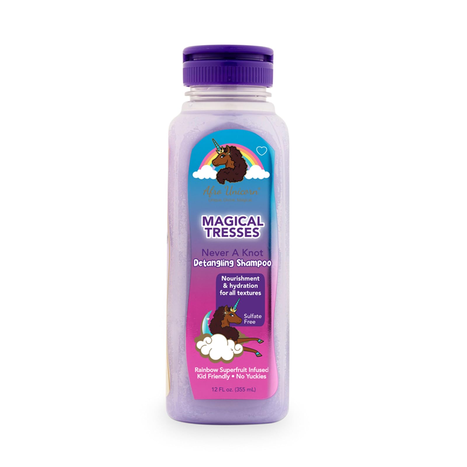 MAGICAL TRESSES Afro Unicorn - shampoing démêlant en bouteille, douceur et démêlage facile.