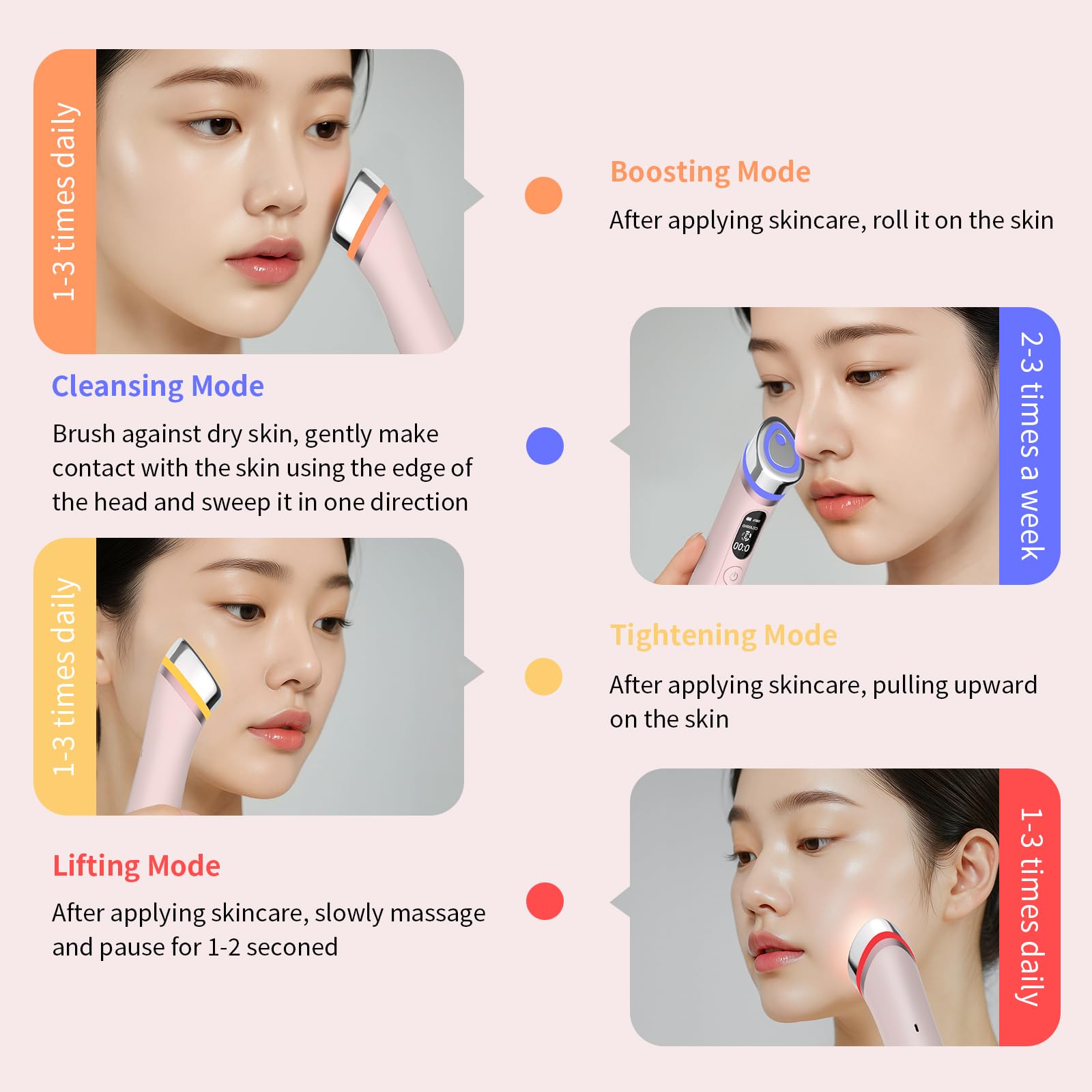Magivol Face Lift Device LED ambre pour une stimulation douce et apaisante.