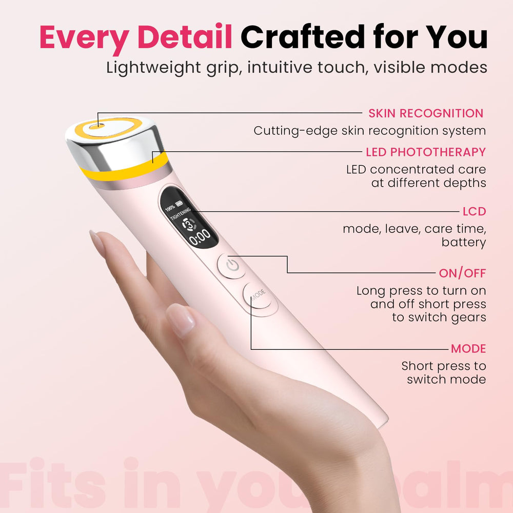 Magivol Face Lift Device active la thérapie par chaleur pour le confort cutané.