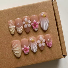 MAGLFELL ongles amande 3D design – look salon durable et élégant.