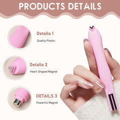 Aimant cœur pour vernis gel effet œil de chat, design fleur pour reflets 3D.