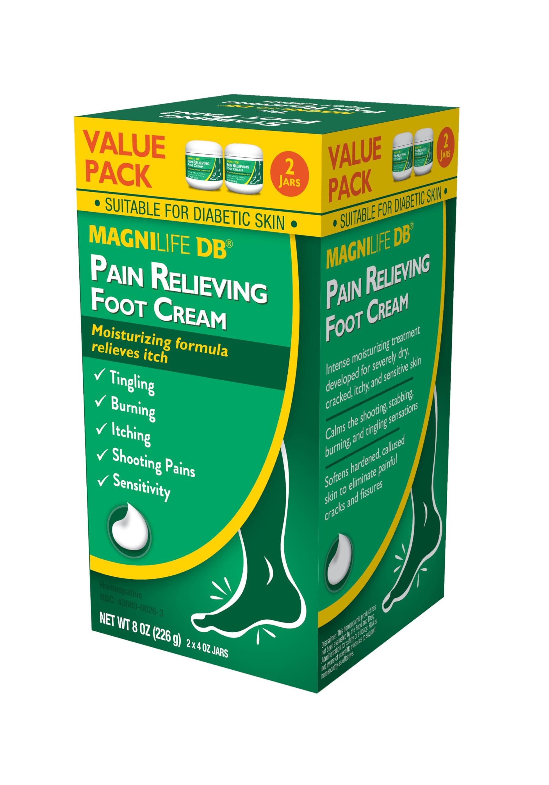 MagniLife DB Crème Pieds pack 2 boîtes
