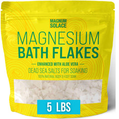 Flocons Magnésium Magnum Solace dans le bain avec aloé véra, détente assurée
