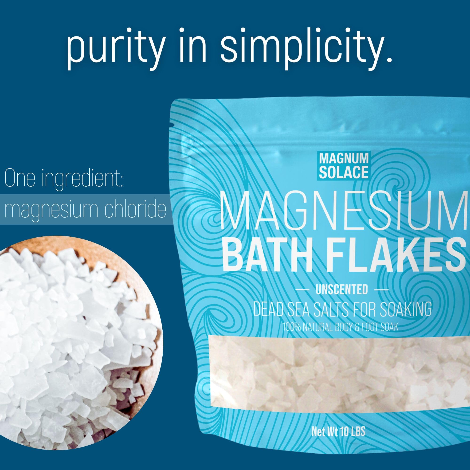 Magnum Solace foot soak with magnesium chloride for tender feet.