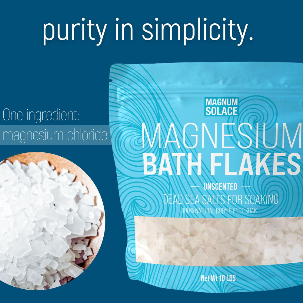 Magnum Solace foot soak with magnesium chloride for tender feet.