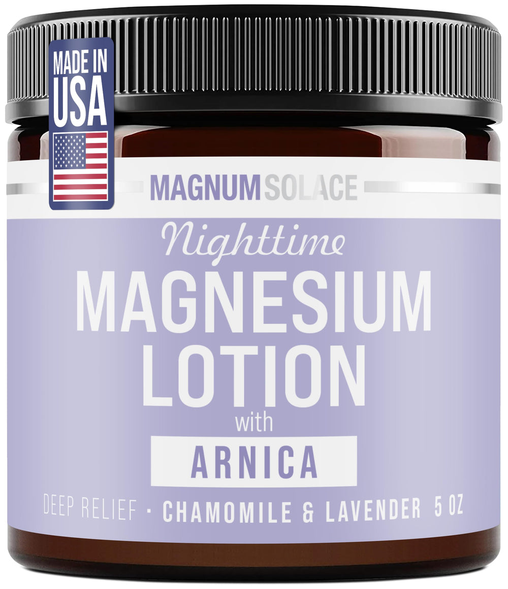 Magnum Solace : lotion magnésium Arnica pour les pieds et les jambes au coucher.