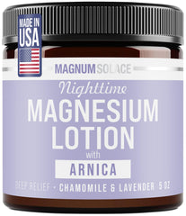 Magnum Solace : lotion magnésium Arnica pour les pieds et les jambes au coucher.