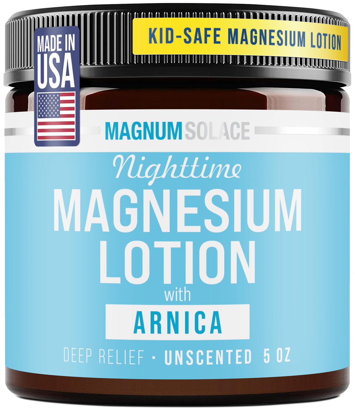 Magnum Solace Lotion Nuit Arnica – flacon visible, soin apaisant pour enfants