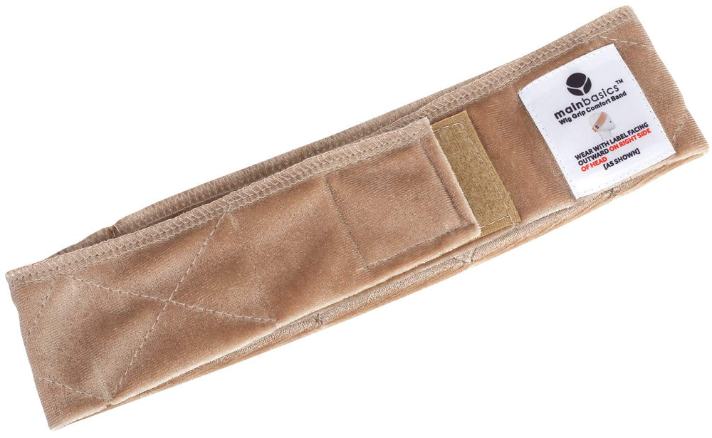 Stabilité de la perruque assurée par MainBasics, réduction des déplacements et irritations.
