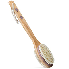 MainBasics brosse-dos poignee-longue lavande bleue – nettoyage du dos sans effort.