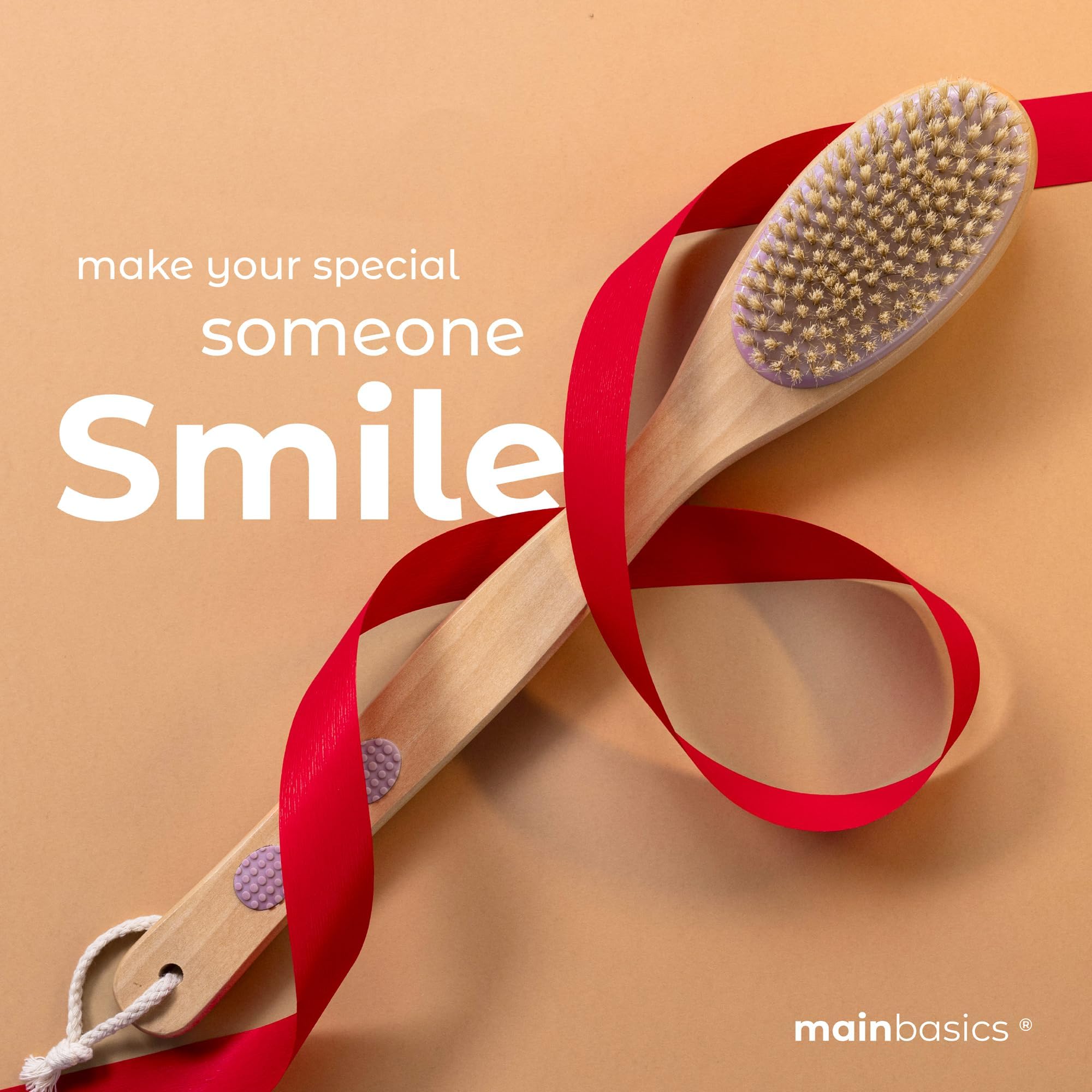 MainBasics brosse-dos lavande-relaxation – sensation apaisante après douche.