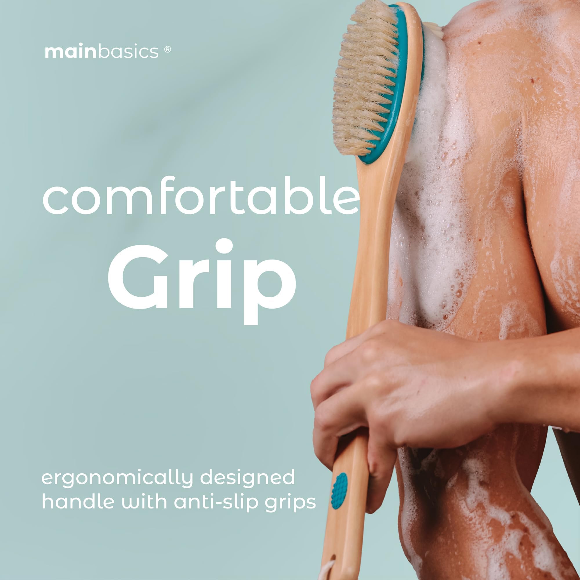 MainBasics brosse-dos-resistante-eau: durable face à l’humidité et l’eau.