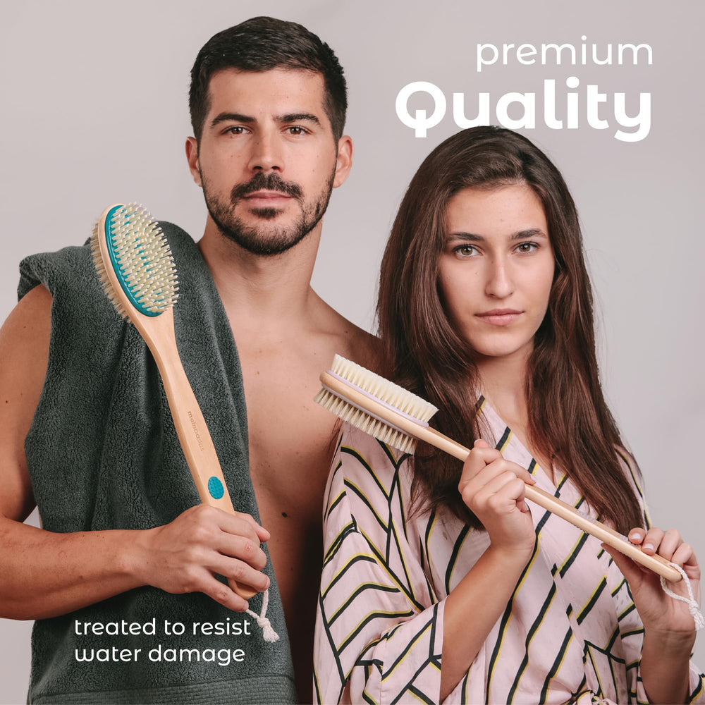 MainBasics brosse-dos-usage-humide-seche: idéale sous la douche ou à sec.