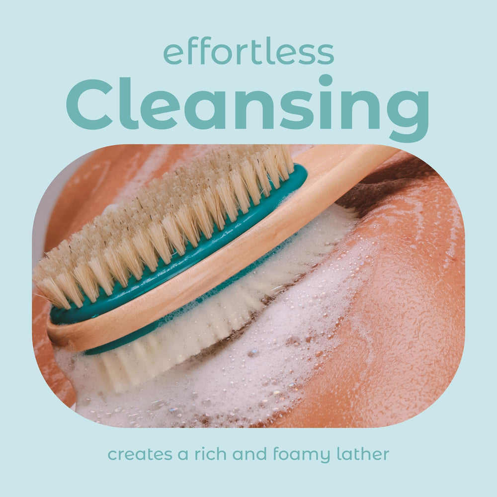 MainBasics brosse-douche-poignee-ergonomique-antiderapante: prise sûre même sous la douche.