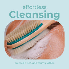 MainBasics brosse-douche-poignee-ergonomique-antiderapante: prise sûre même sous la douche.