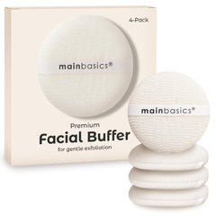 MainBasics éponges exfoliantes visage 4-pack pour un nettoyage en douceur
